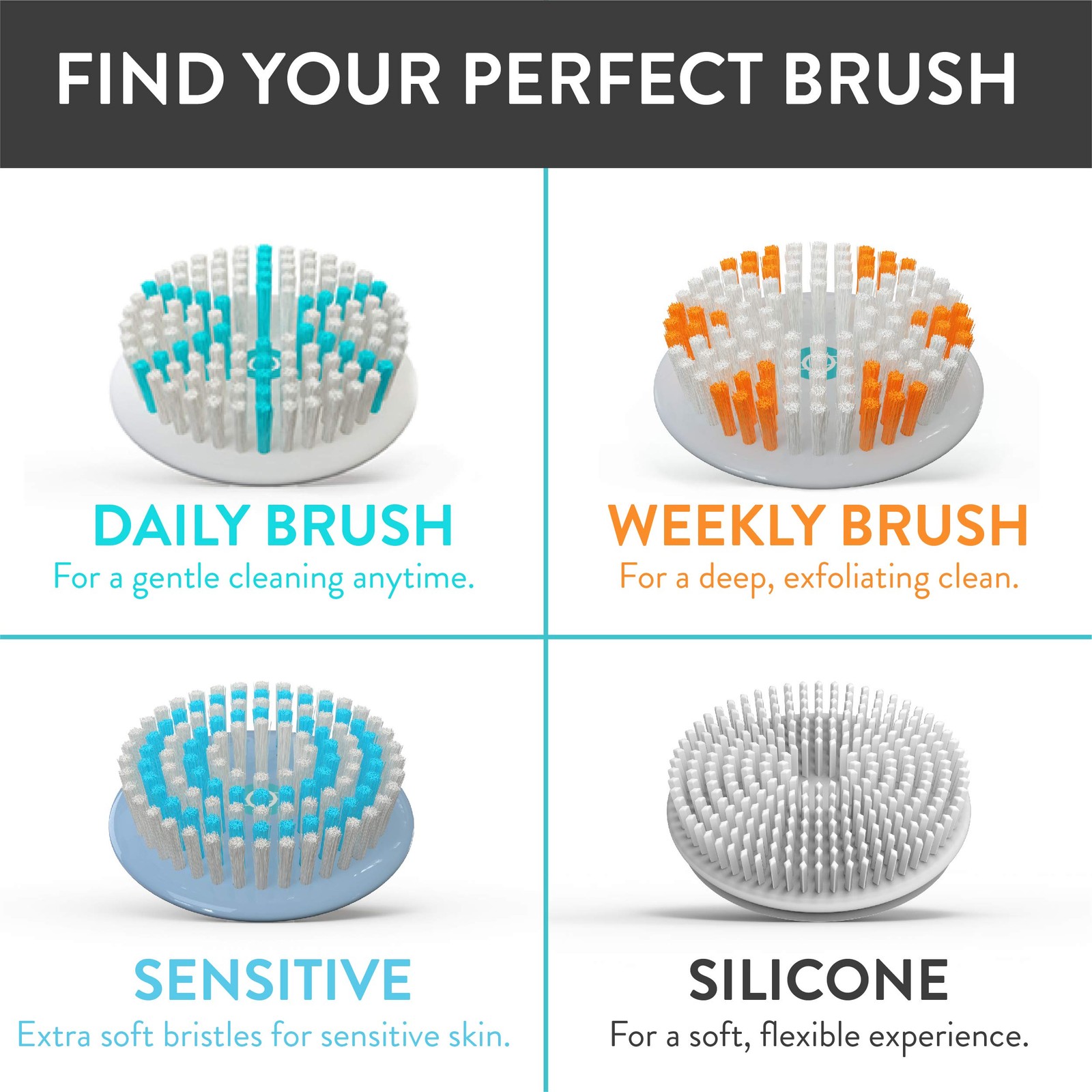 Tao Clean Replacement Silicone Brush Head Replacement Head 1 Head Silicone