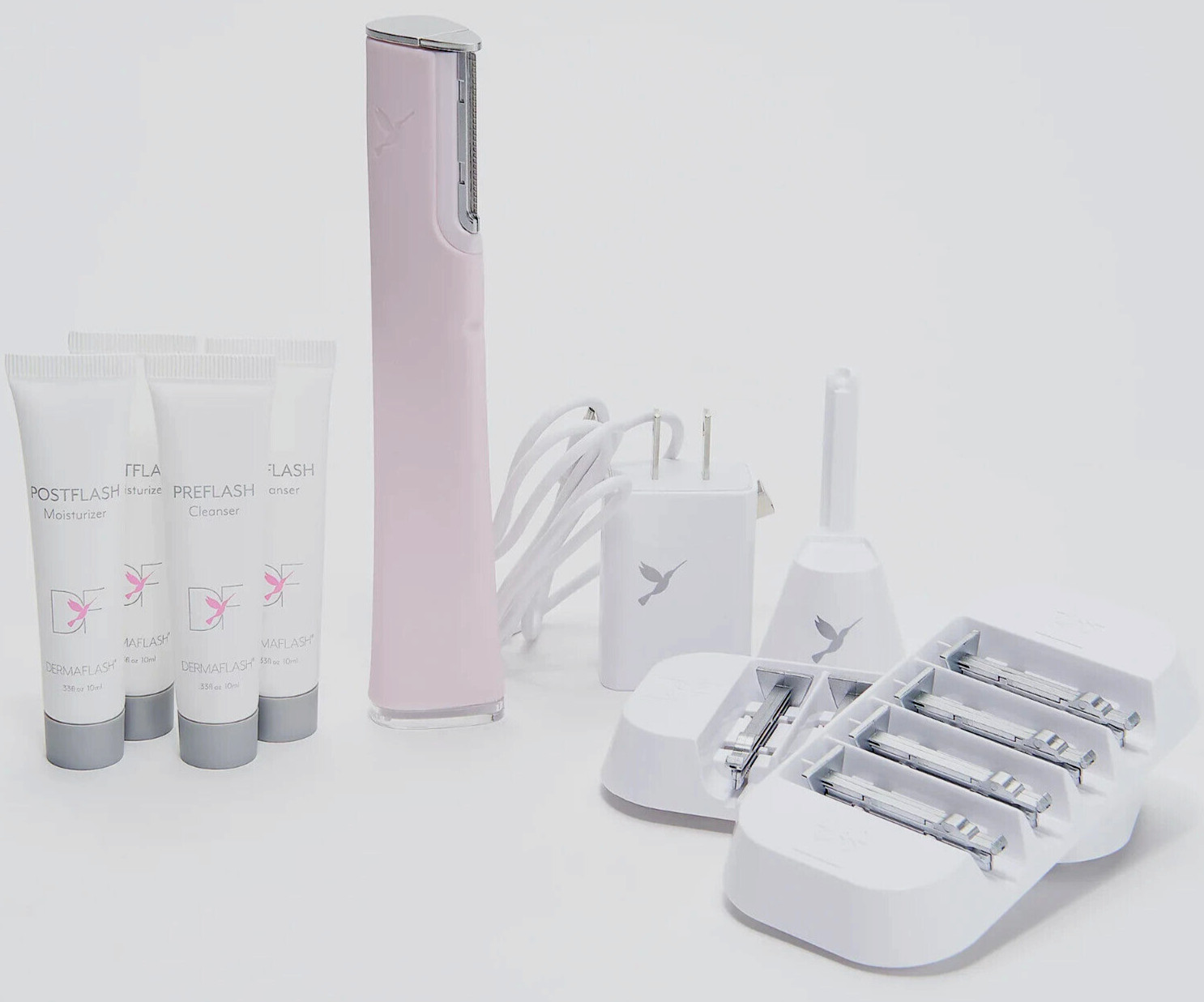 DERMAFLASH LUXE Anti-Aging Facial Exfoliation Device LightPink 2Cleanser2Moistur