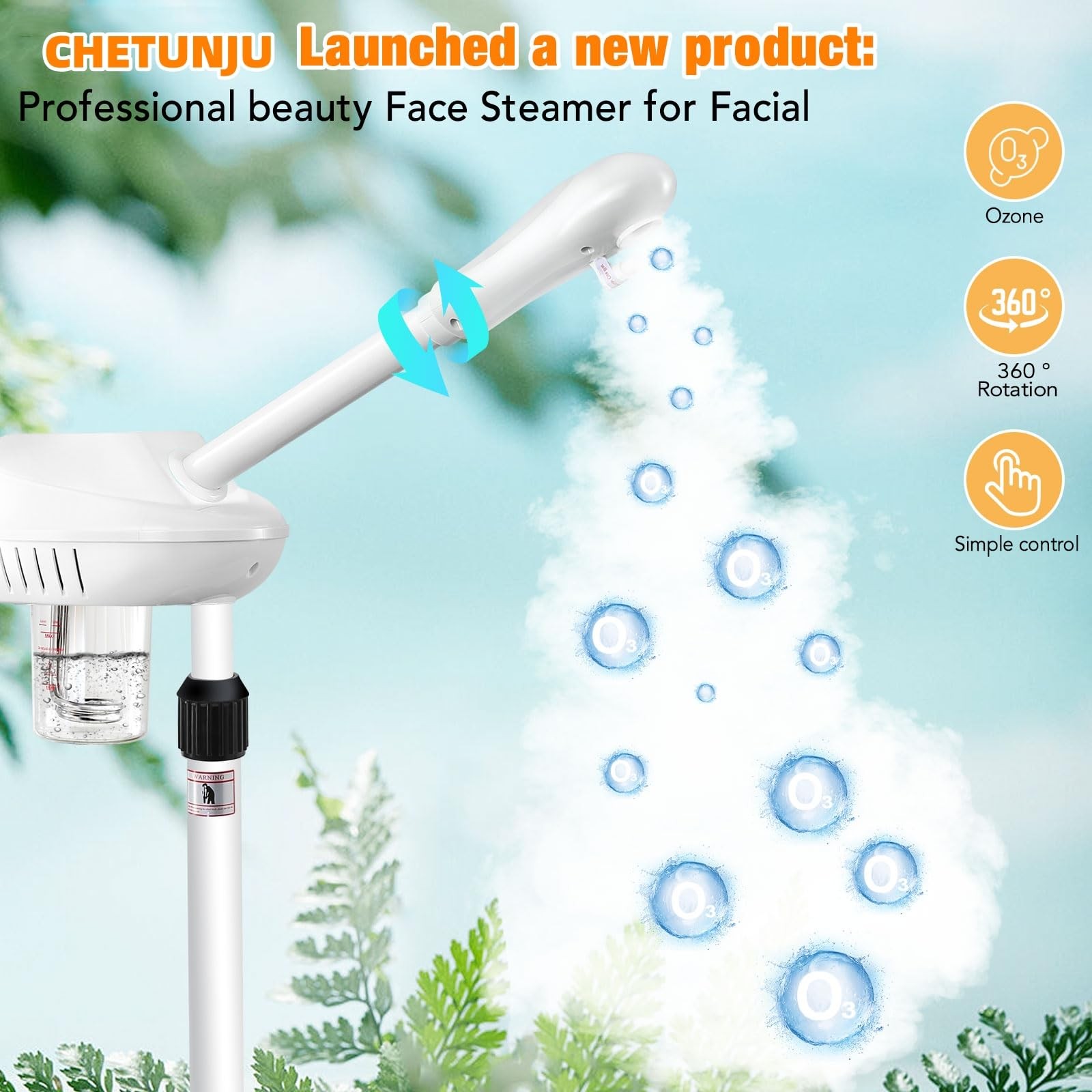 Professional Facial Steamer for Atomization Humidifier Atomizer, Adjustable H…