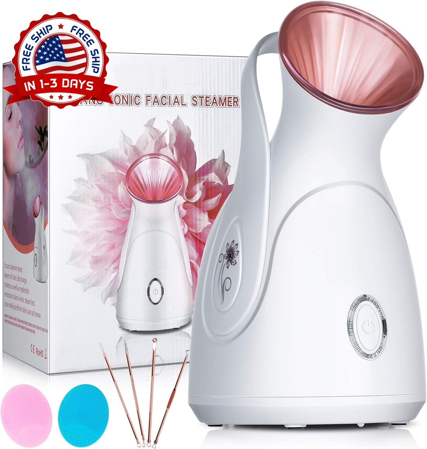 Vaporizador Facial Nano Ionic Vaporizador Facial Limpieza Profunda para Mujer US
