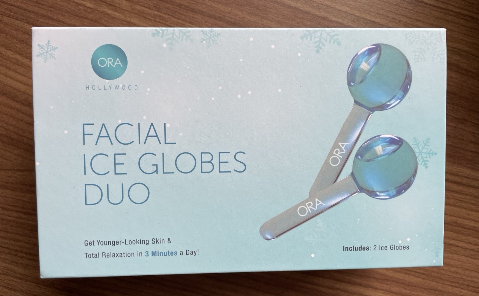 ORA Facial Massager Hollywood Ice Globes Duo Blue Includes 2 Globes