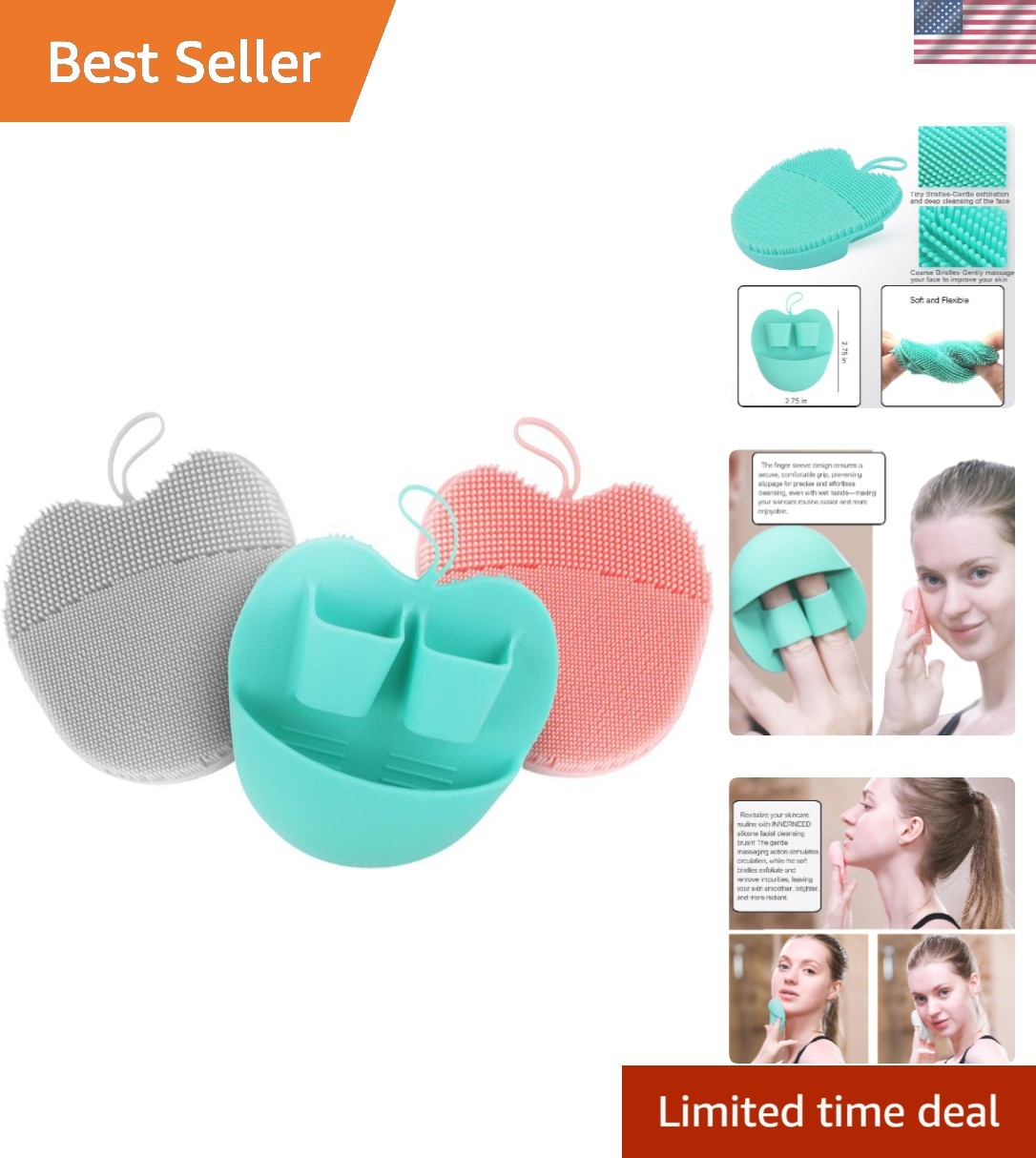 Luxurious Silicone Facial Scrubber Set for All Skin Types – Blackhead Buster