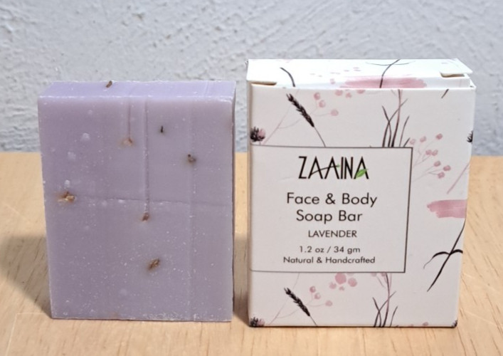 NEW ZAAINA Lavender Lemongrass 4.5oz &Lavender1.2oz Face & Body Soap Bar