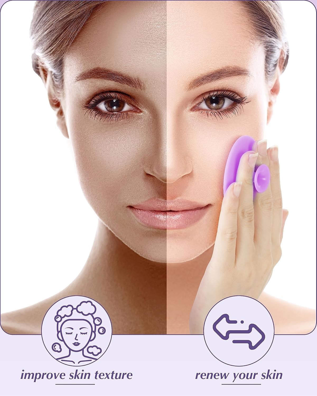 8PCS Silicone Face Scrubber Exfoliator Face Cleansing Brush for Deep Cleaning
