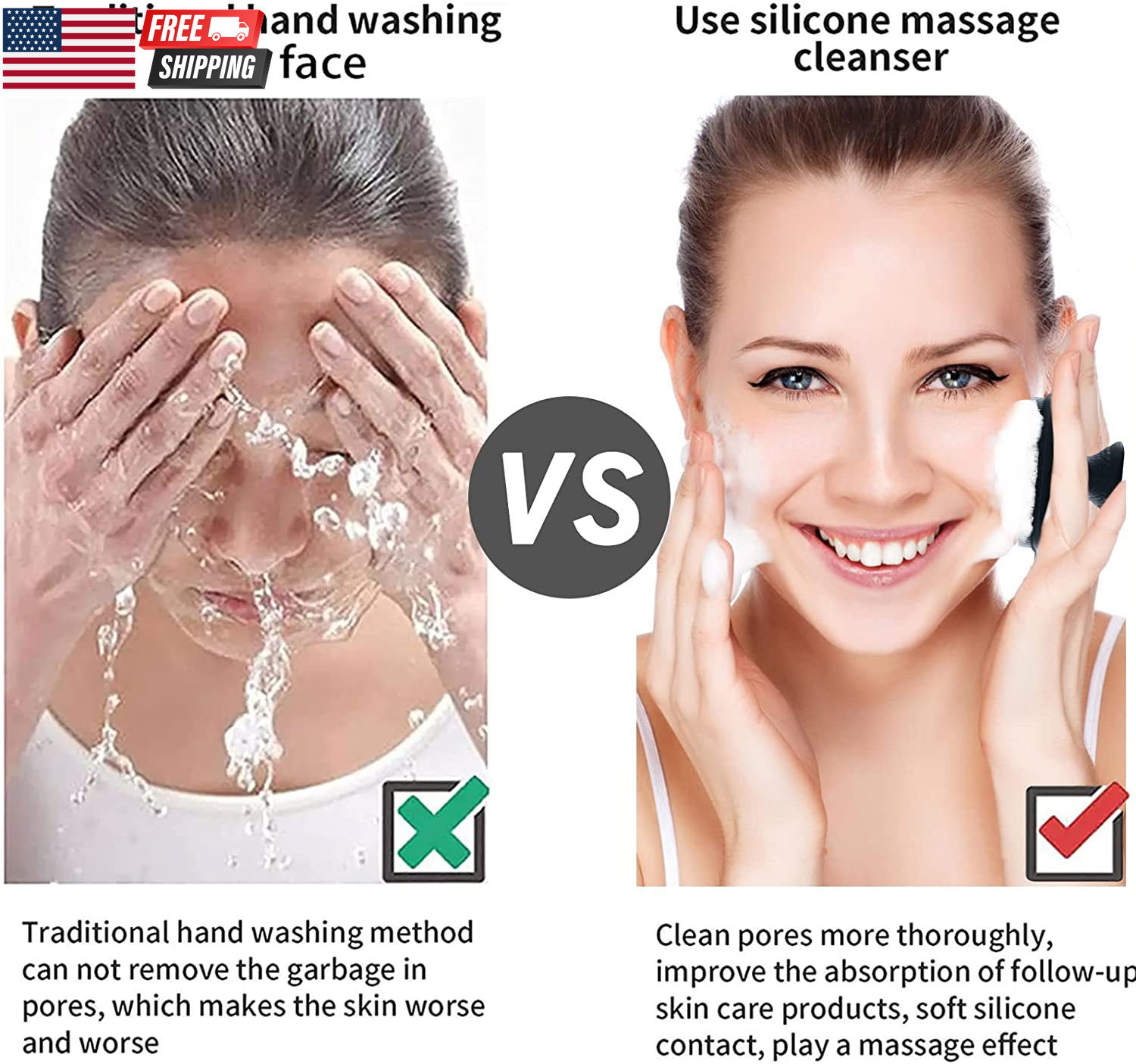 Face Scrubber, Silicone Face Scrubber for Men Facial Cleansing Brush Silicone Fa