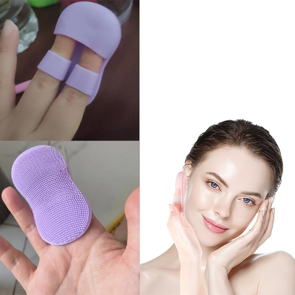 NentMent 6 Pack Face Scrubber Mini Facial Brush Silicone Blue+pink+purple