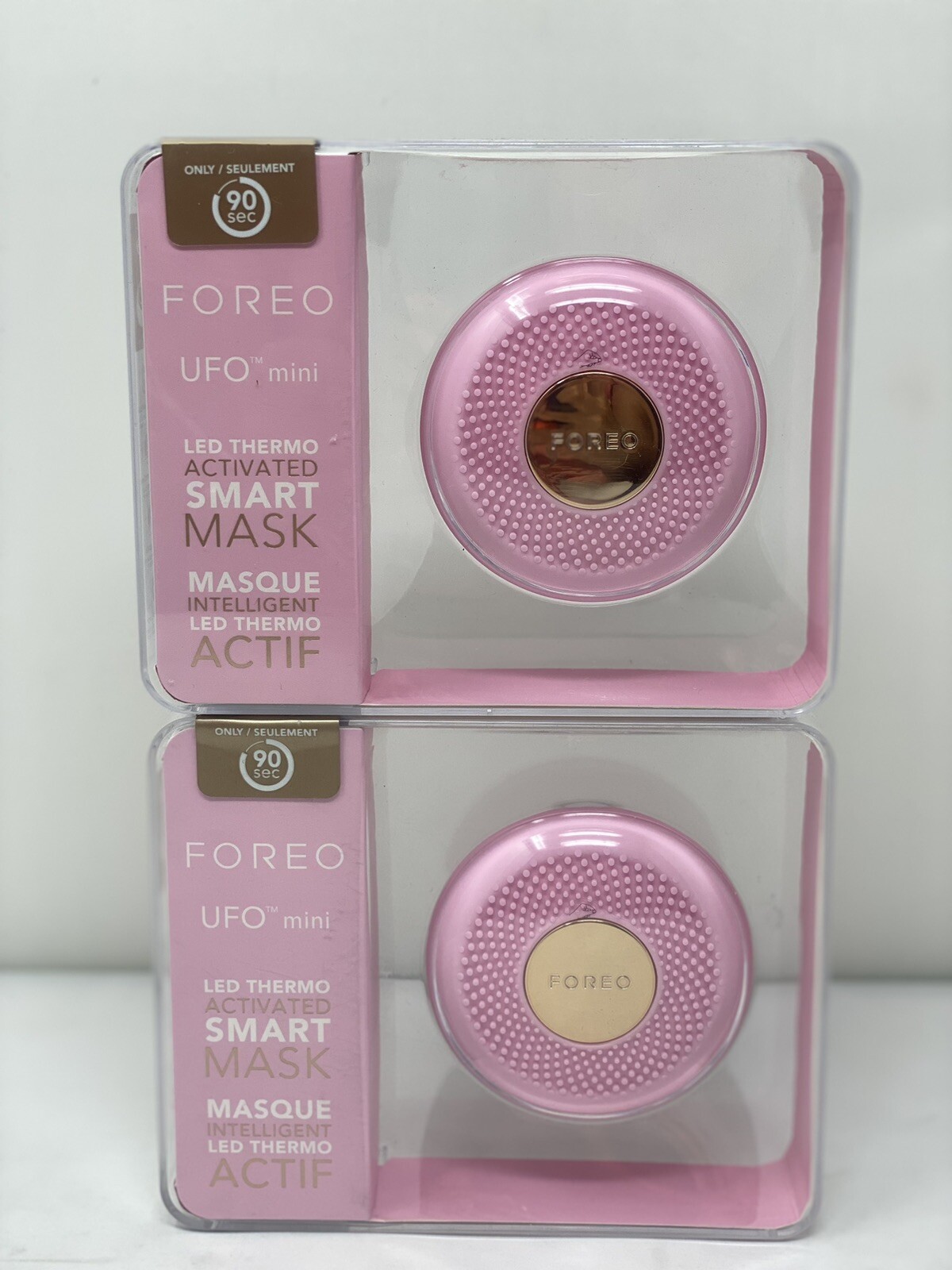 Lot Of 2 FOREO UFO Mini LED Thermo Smart Facial Mask – Pearl Pink – NEW in Box