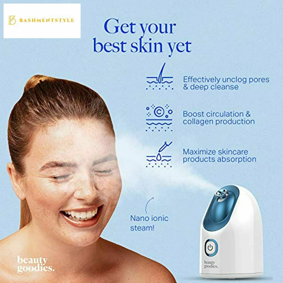 Beauty Goodies Facial Steamer – Aroma Face Steamer w/ Blackhead Remover Kit