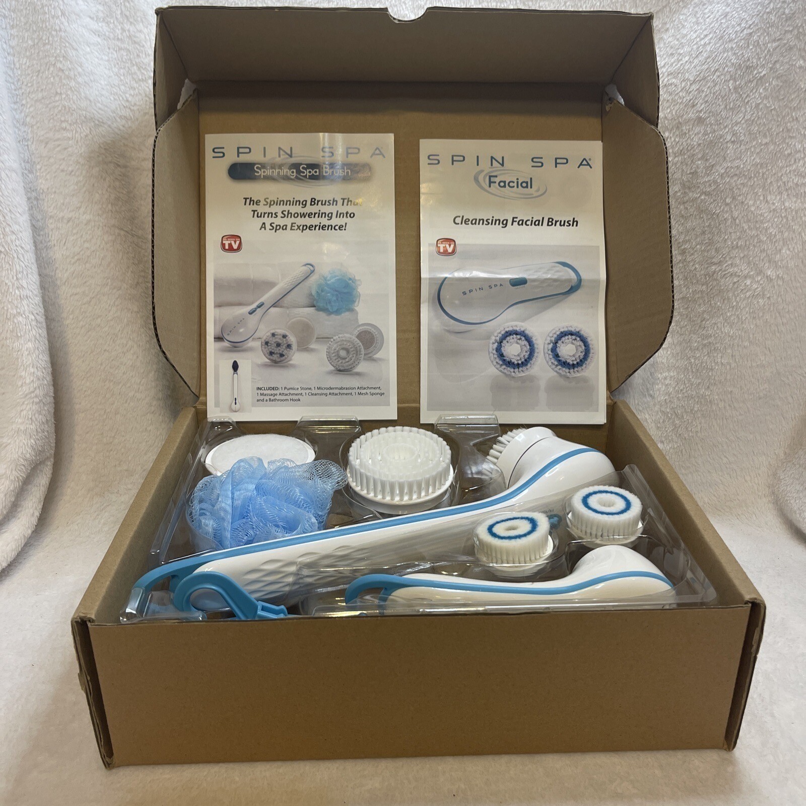 Spin Spa Spinning Spa Brush Facial Cleansing Brush Set with Attachments
