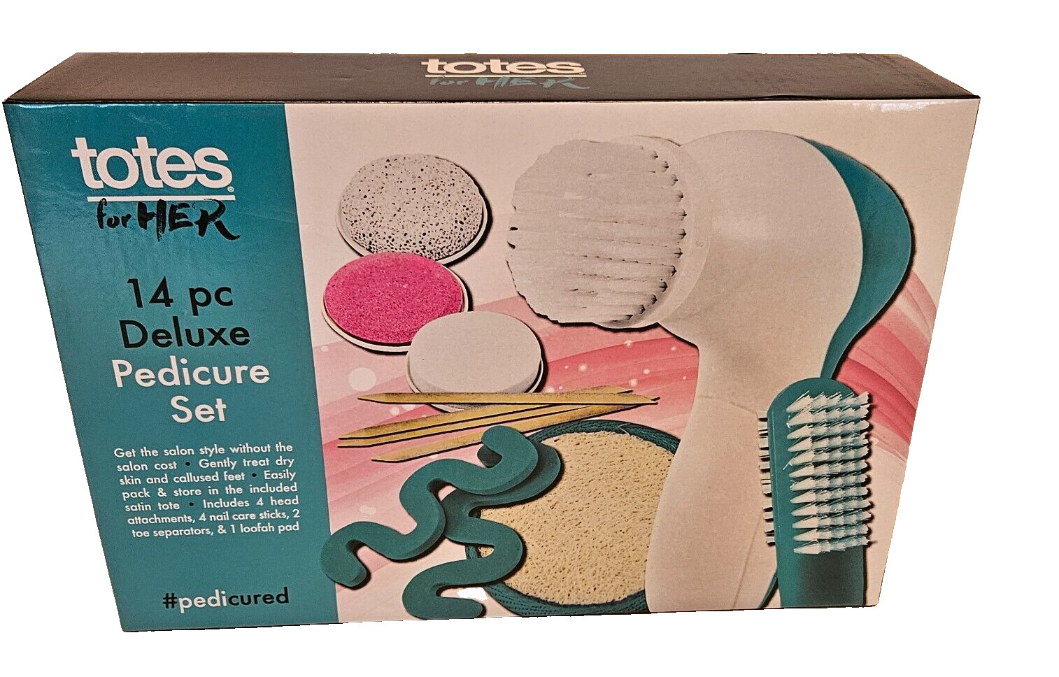 TOTES FOR HER 14PC. DELUXE PEDICURE SET