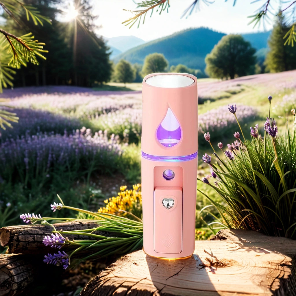 Elegant Pink Facial Mister with Mirror – Refreshing Spray for Face & Body Care
