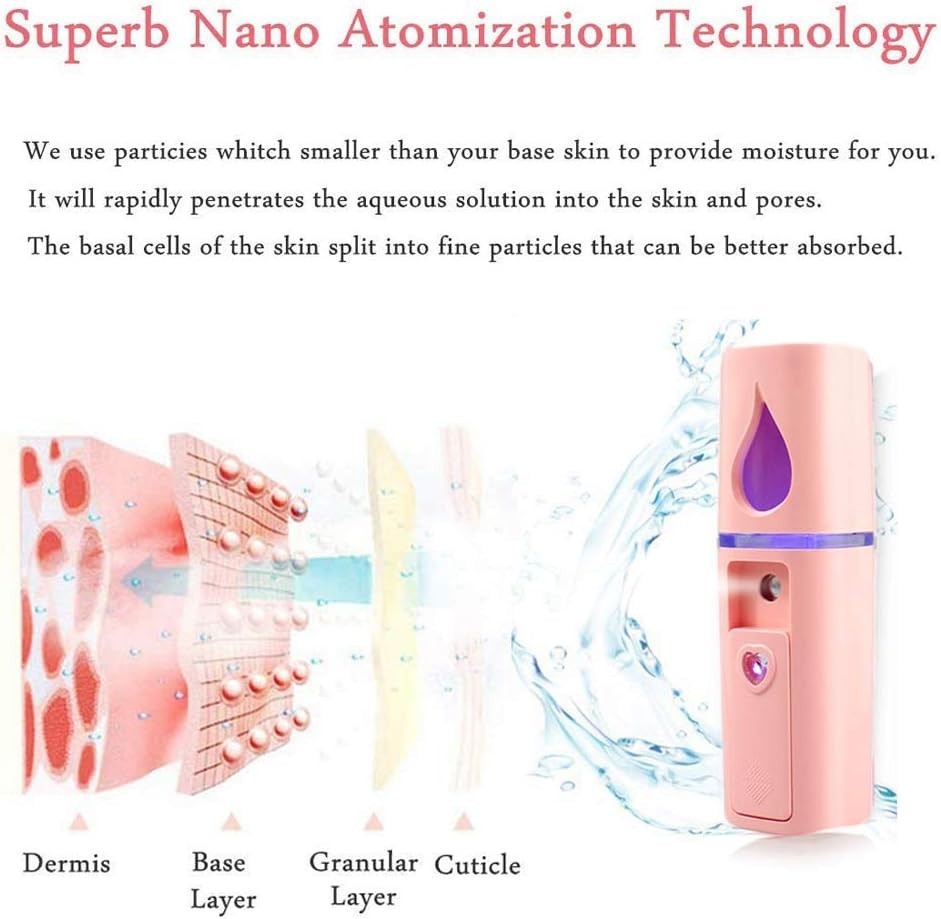 Mini Facial Steamer with Mirror – 20ml Visual Water Tank for Refreshing Skin
