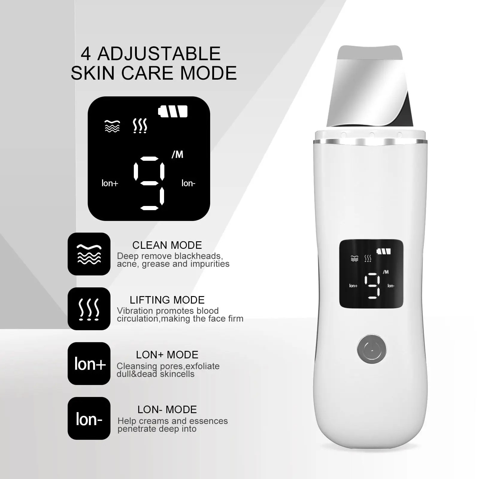 Ultrasonic Facial Spatula – Gentle Pore Cleanser for Home Use