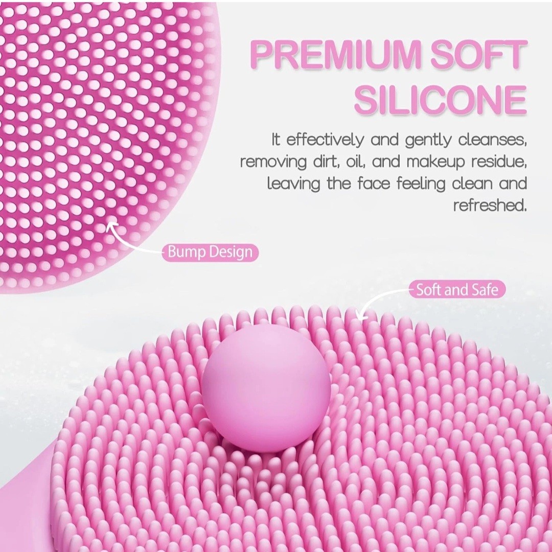 NEW Pritech Sonic Facial Cleansing Brush – Heated Silicone Deep Clean & Glow!