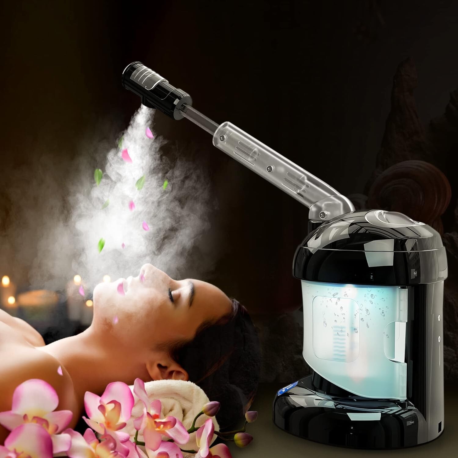 Professional Facial Steamer Ionic Ozone Hot Mist w/ Arm for Salon Skin Cleaning