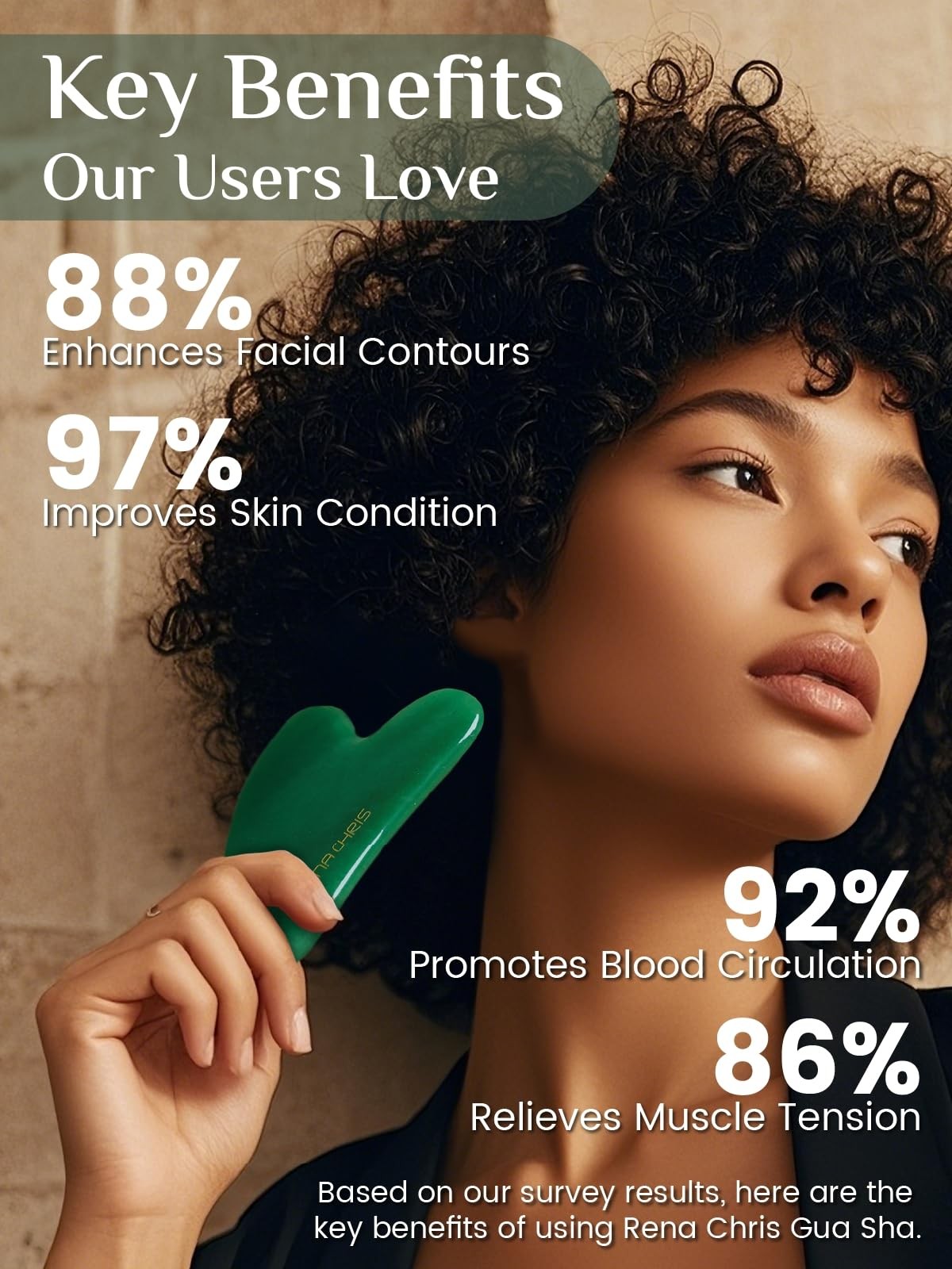Green Jade Stone Gua Sha Facial Tool Natural Skincare Massage Tool