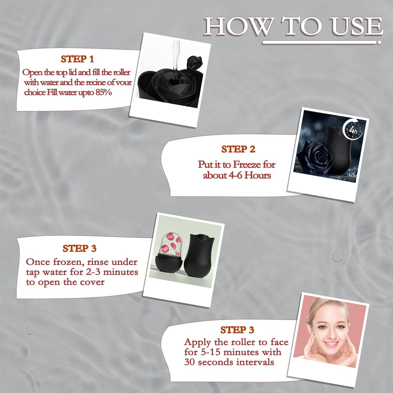 Xkmiess Ice Roller For Face，Cryo Cube Facial And Black