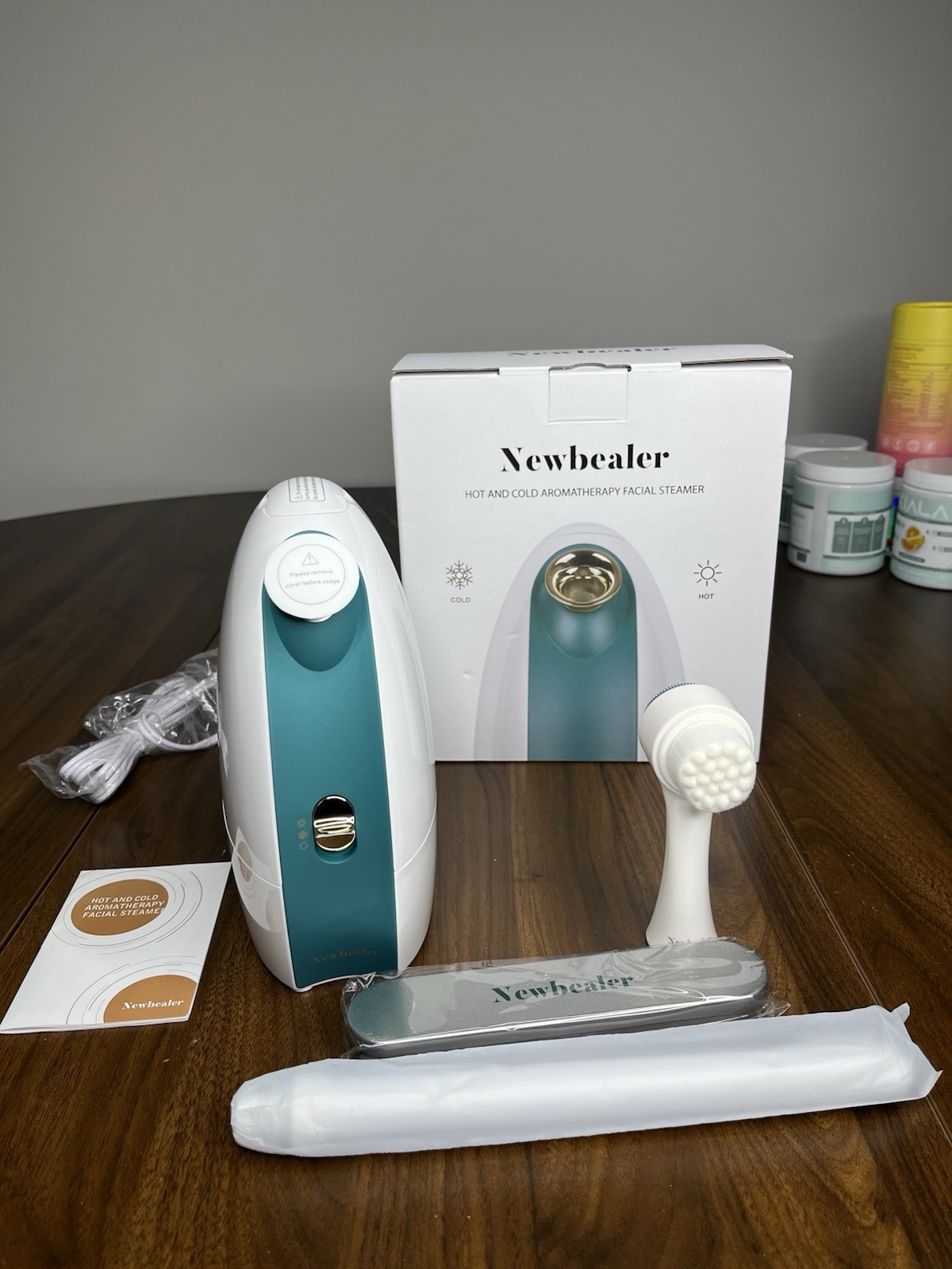 Newbealer Hot & Cold Facial Steamer for Clogged Pores w/ Brush & Accessories