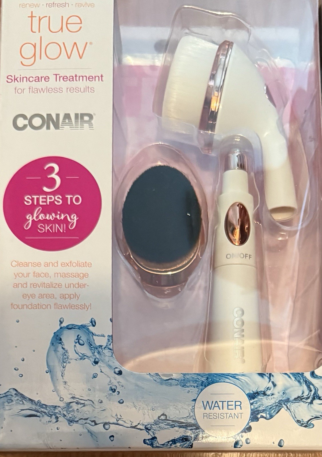 Conair True Glow Skincare Treatment for Flawless Results Renew Refresh Revive