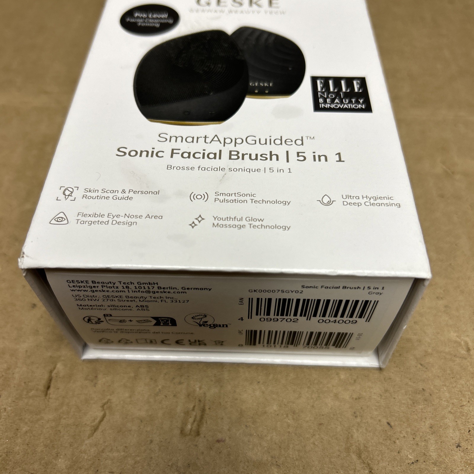 GESKE Sonic Facial Brush 5 in 1 Gray New Sealed