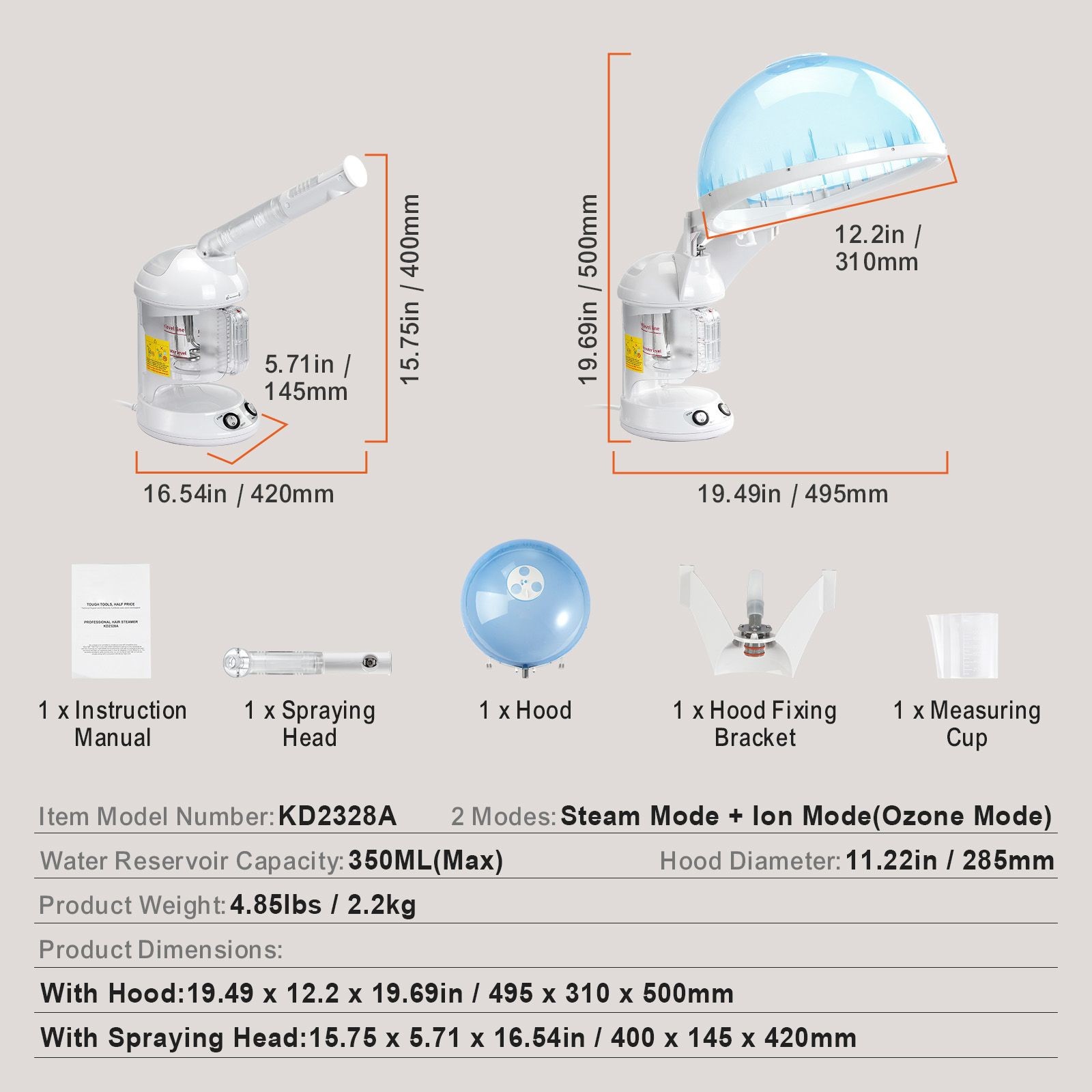2-in-1 Hair & Facial Steamer w/ Nano Ionic Tech