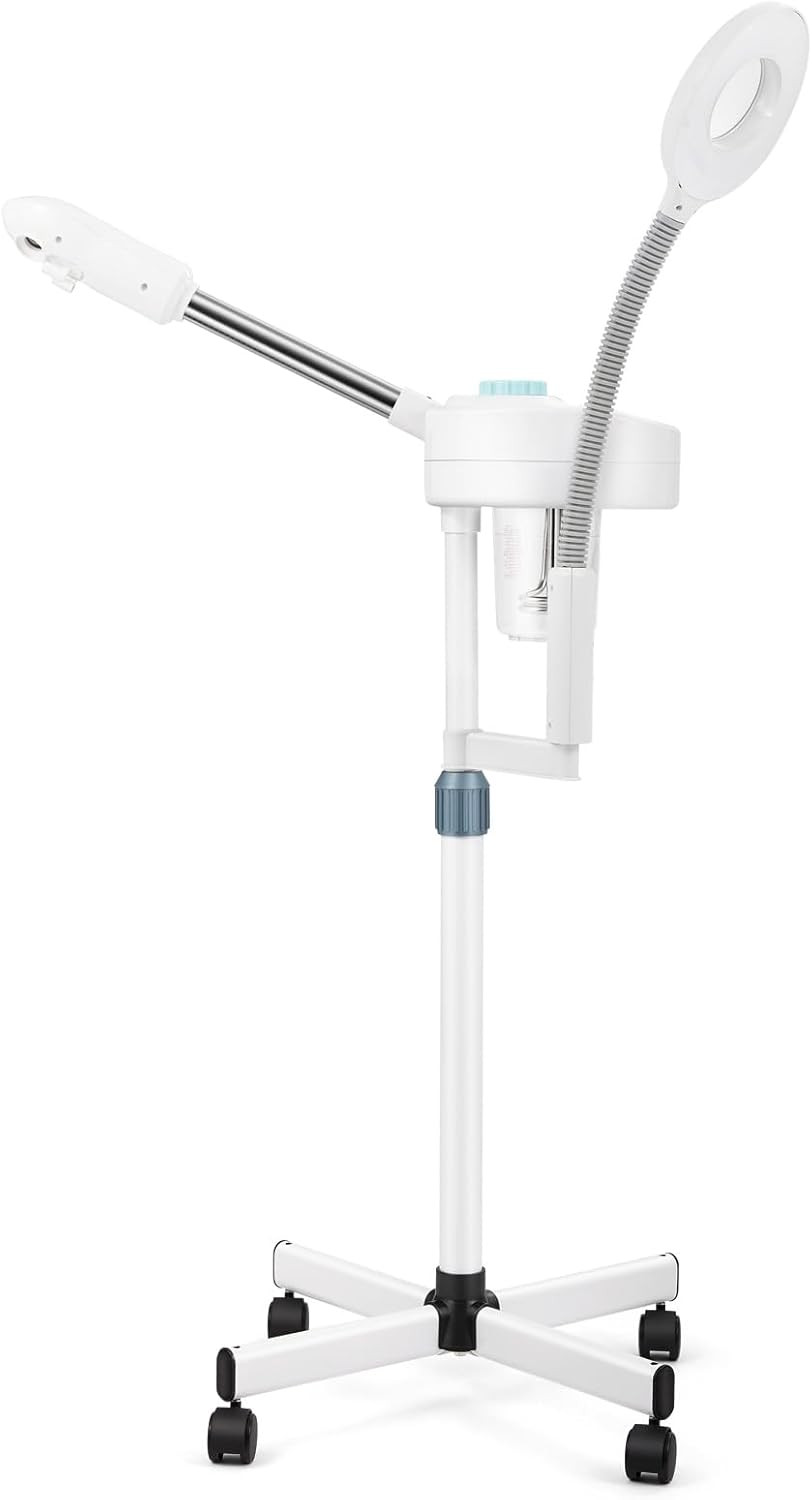 Facial Steamer Professional 2 in 1 Hot Face Steamer with 5X LED Magnifying Lamp,