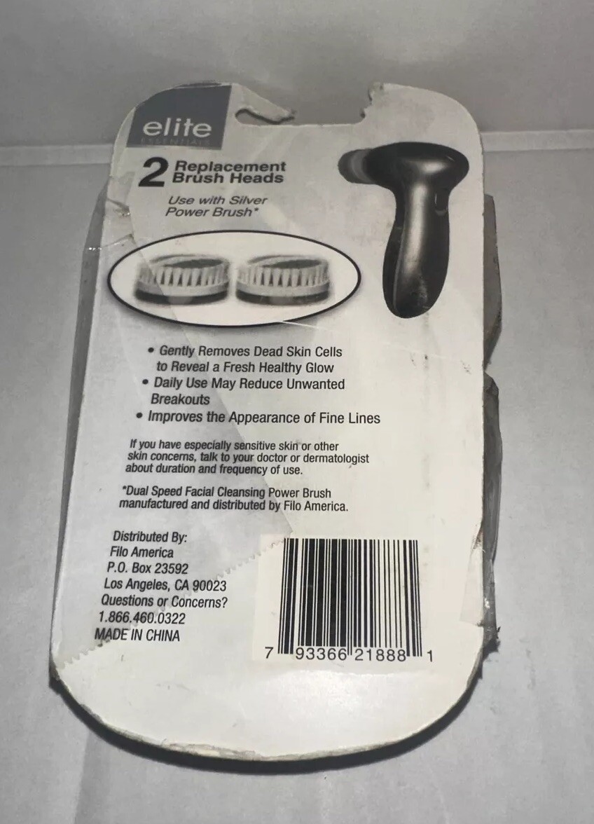 New Elite Essentials Replacement Brush Heads for The Elite Power Brush 2 Pack.