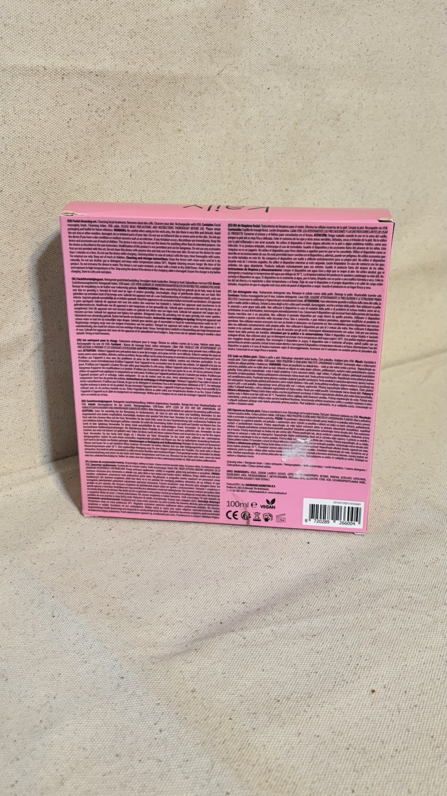 Kaily Pink Facial Massage Brush With Cleaning Lotion