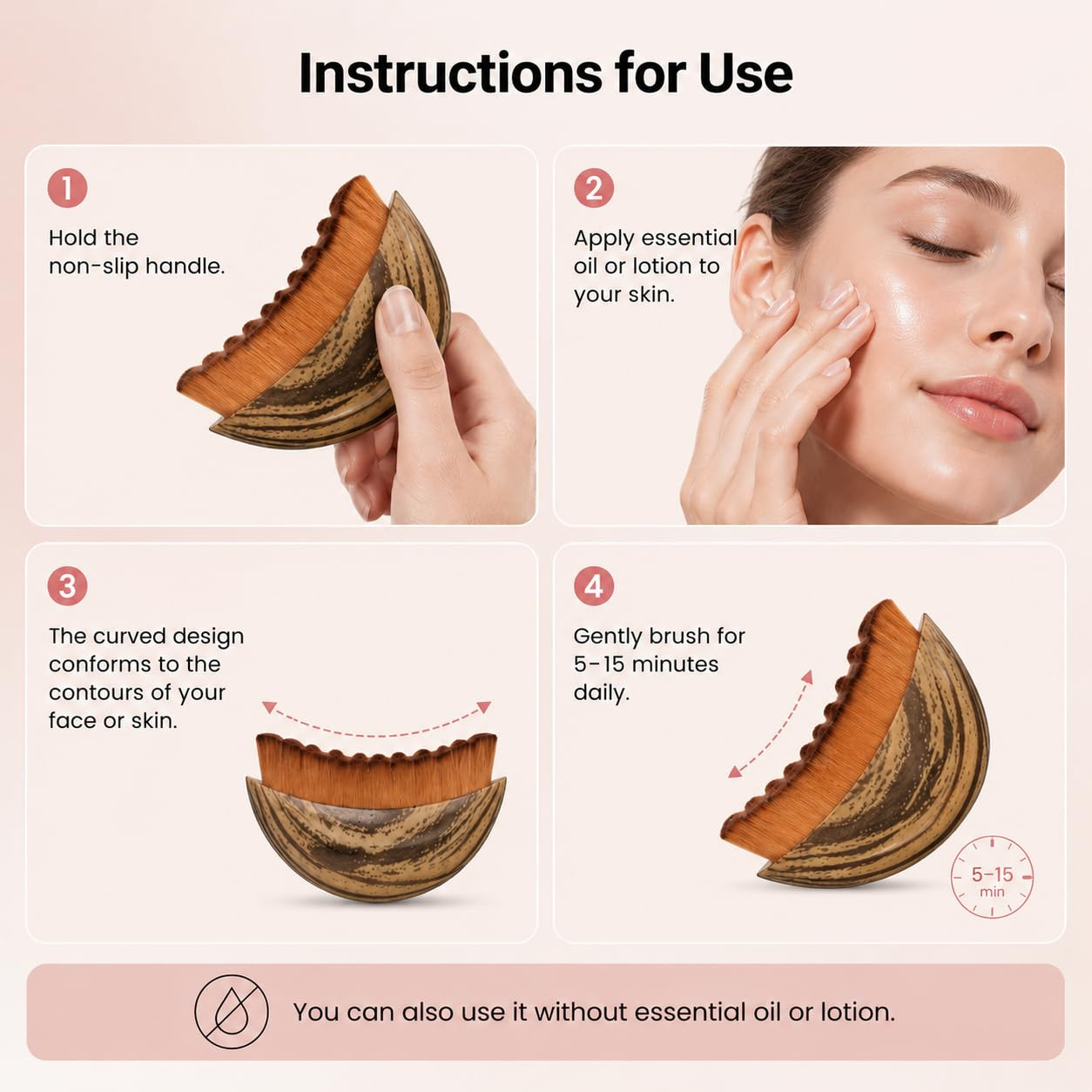 Lymphatic Facial Contour Brush – Lift, Sculpt & Depuff for Glowing Skin – Boo…