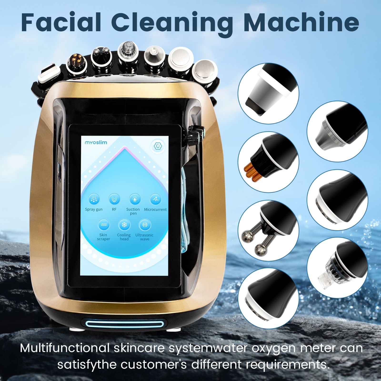 7-in-1 Skin Resurfacing Device, Radio Frequency, Air Gun, Blackhead & Acne Treat