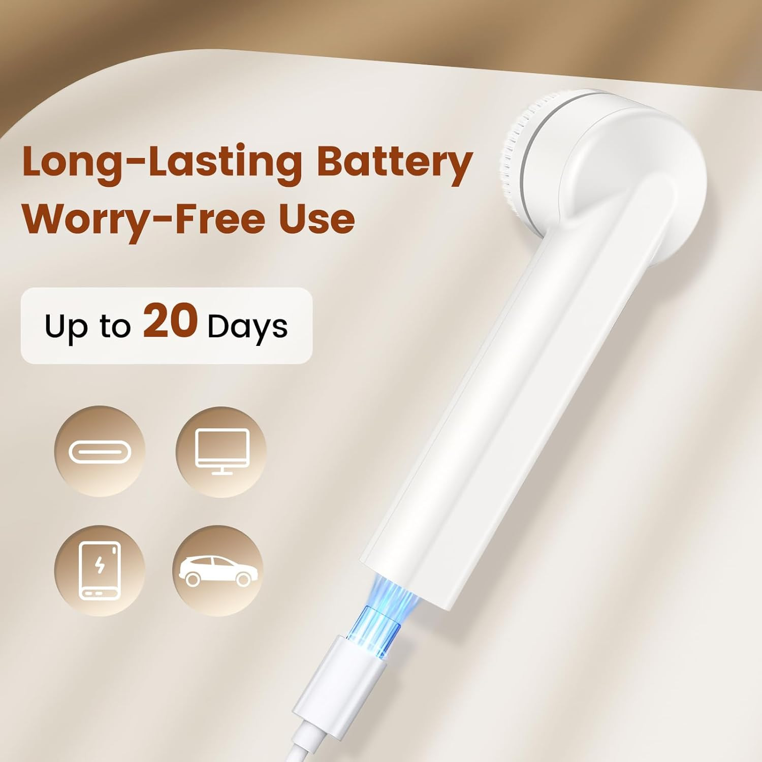 Electric Facial Cleansing Brush, 3-in-1 Waterproof Face Scrubber, 3-Speed