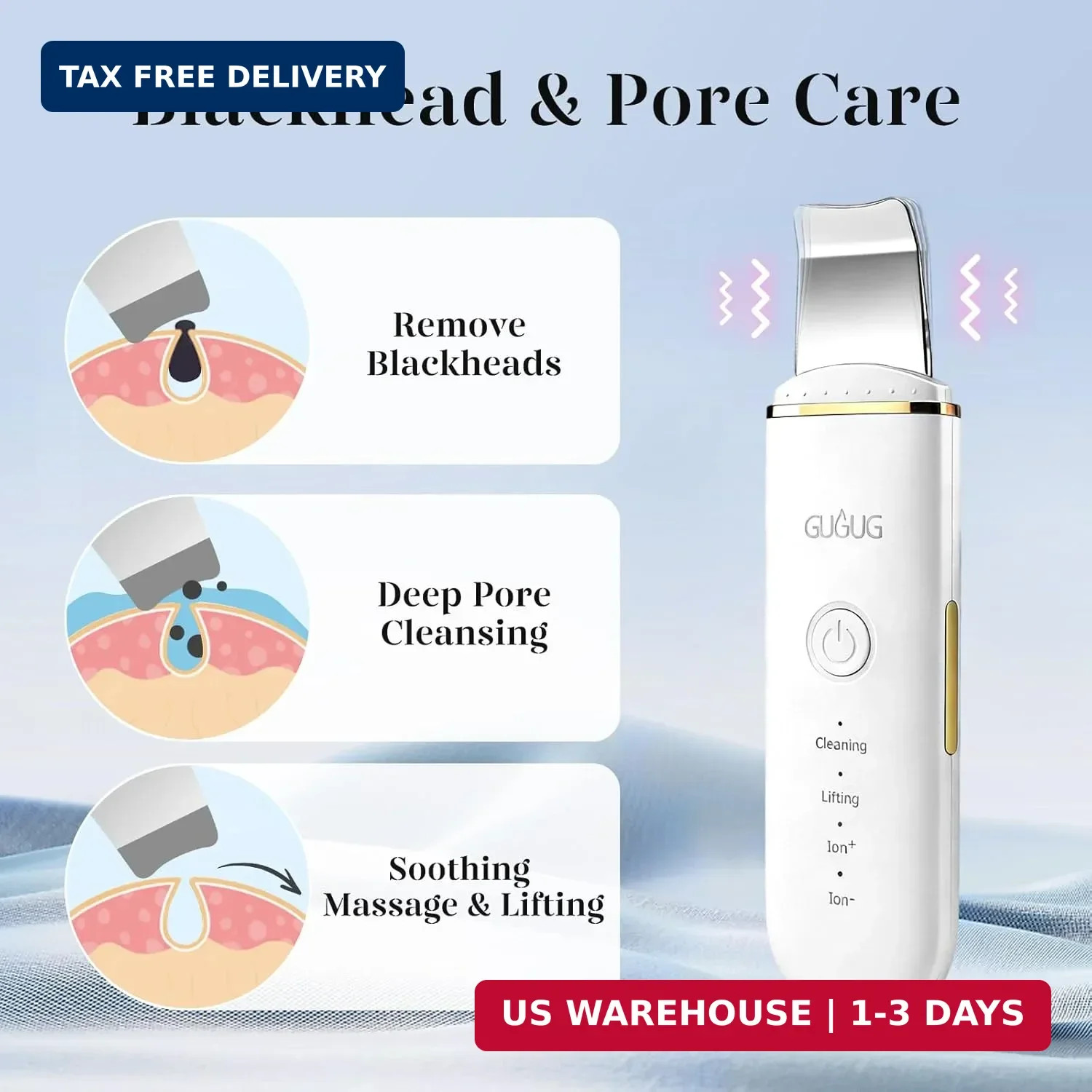 GUGUG Skin Scrubber Face Spatula Skin Spatula Pore Cleaner Blackhead Remover Too
