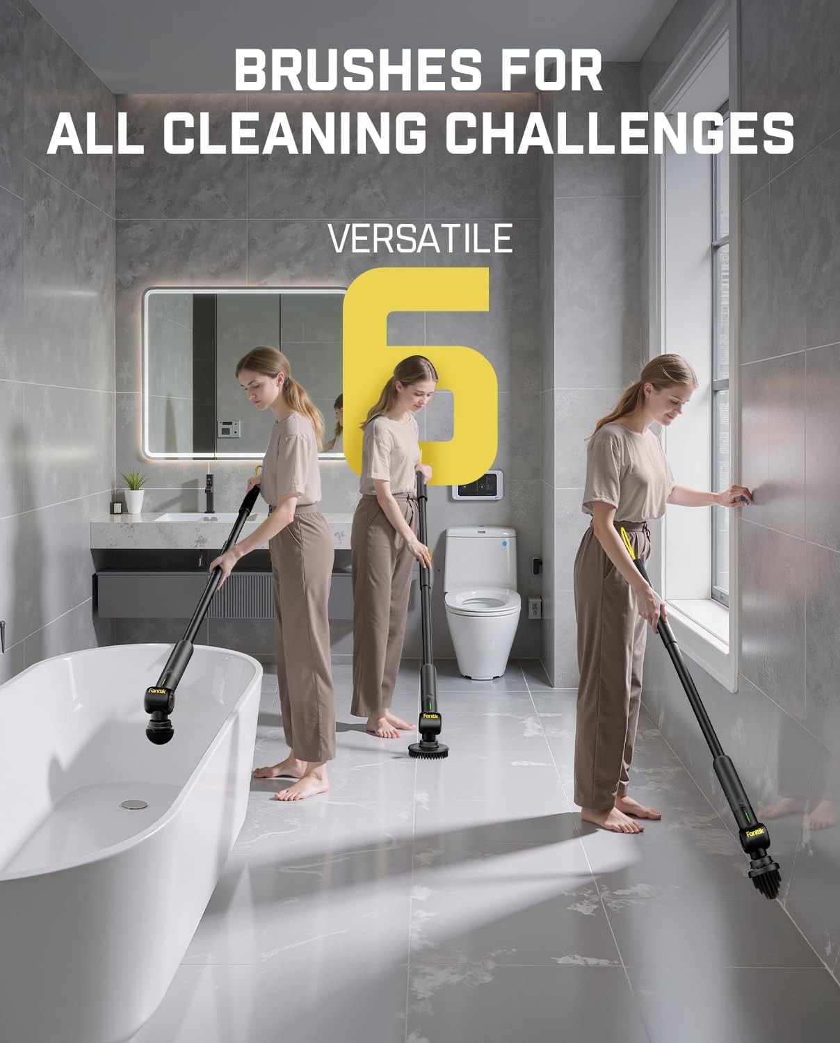 Dual Speed Cleaner 6 Brush Heads Type C Charge