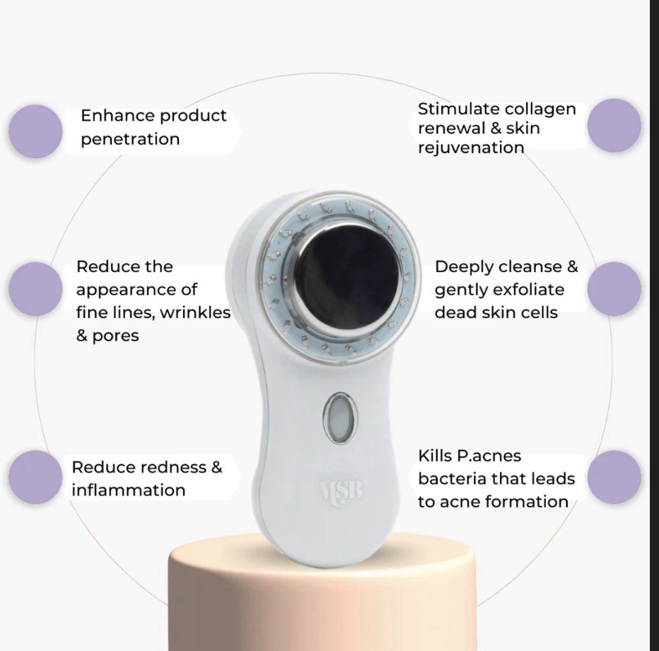 MSB White Facial Massager Rechargeable USB Powered Plastic Device