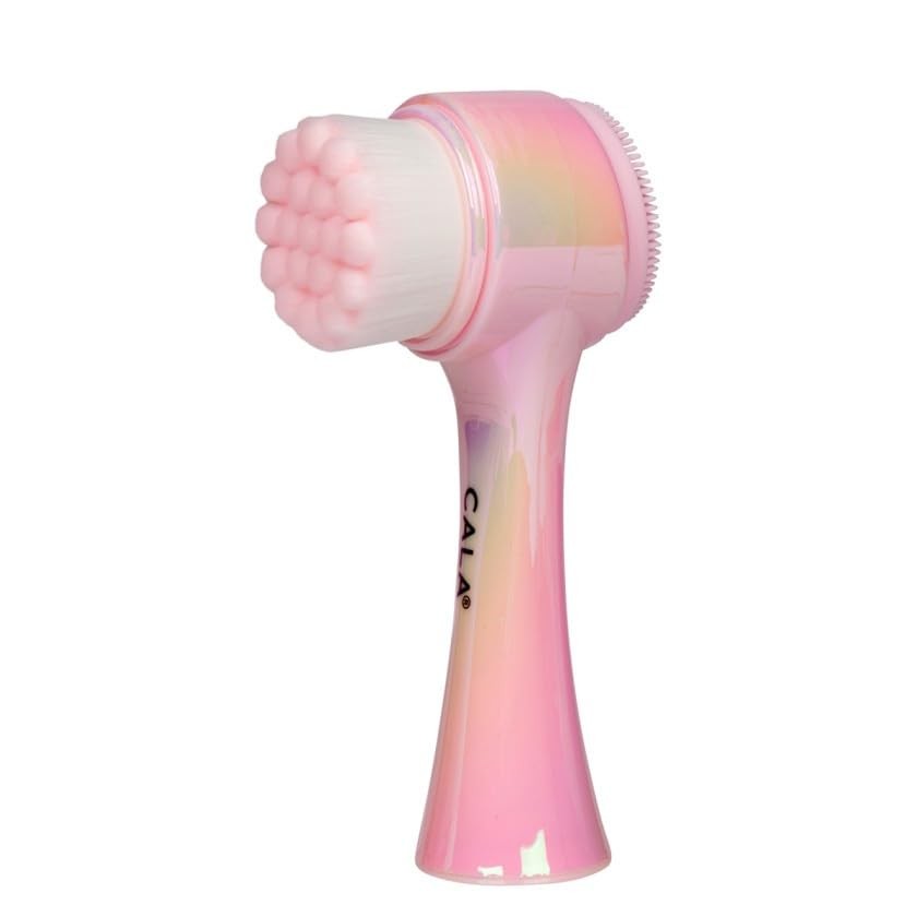 CALA Dual-Action Facial Cleansing Brush, Iridescent Pink, Pink