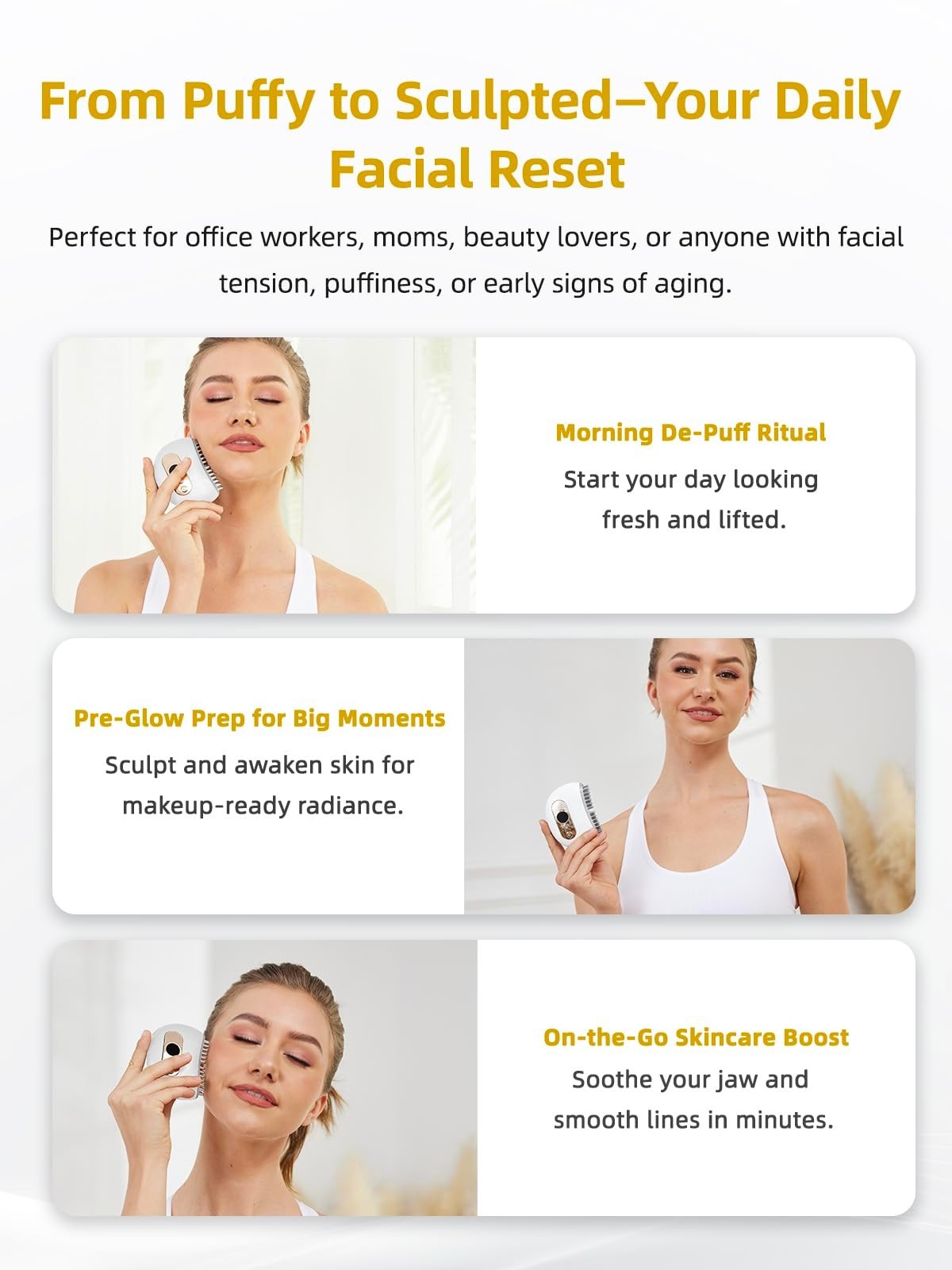 Lymphatic Drainage Face Brush – Vibrating Massager for Sculpting & Reducing Puff