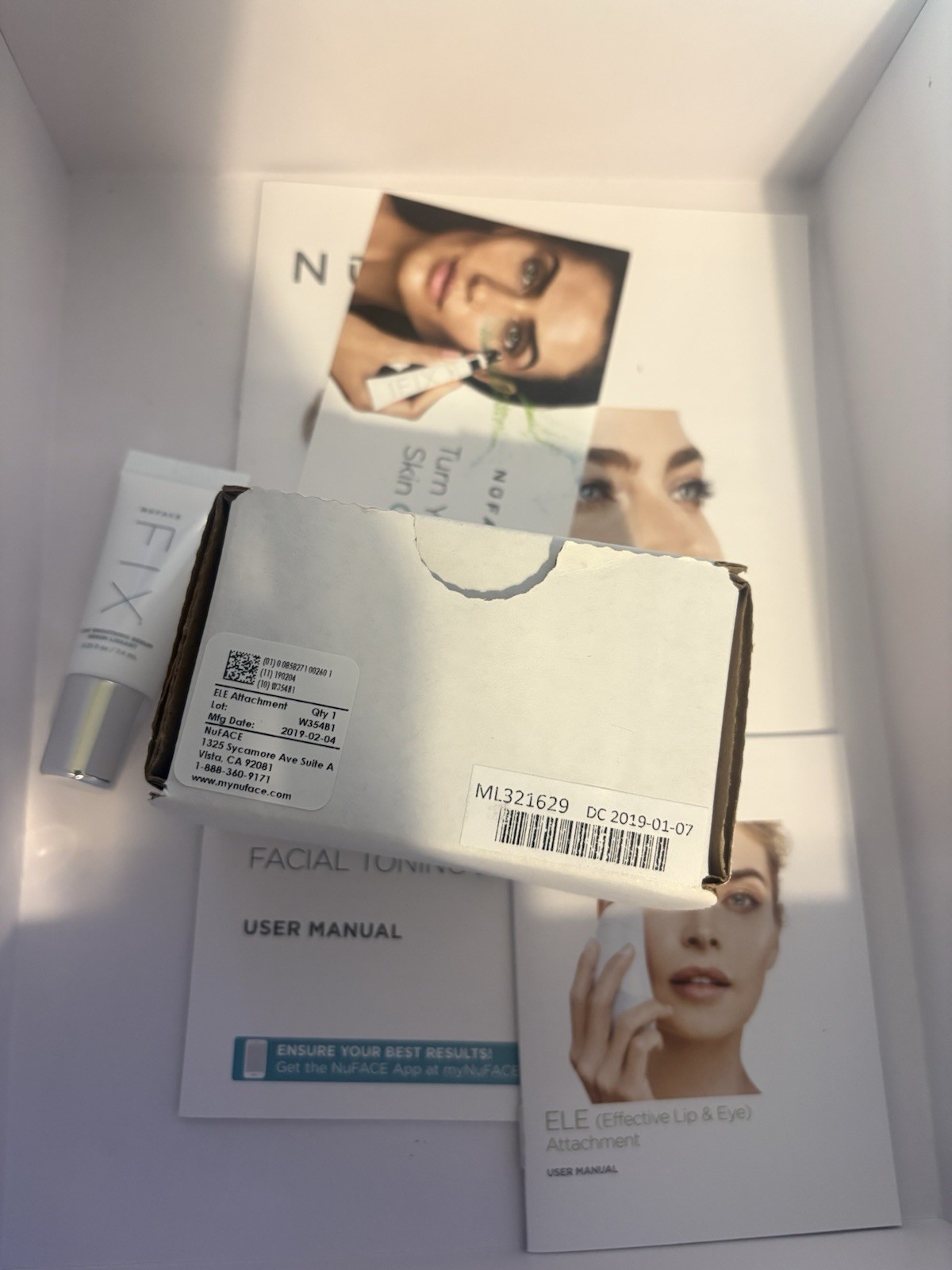 NuFACE Trinity Facial Toning Device Coral + NEW ELE Attachment Open Box