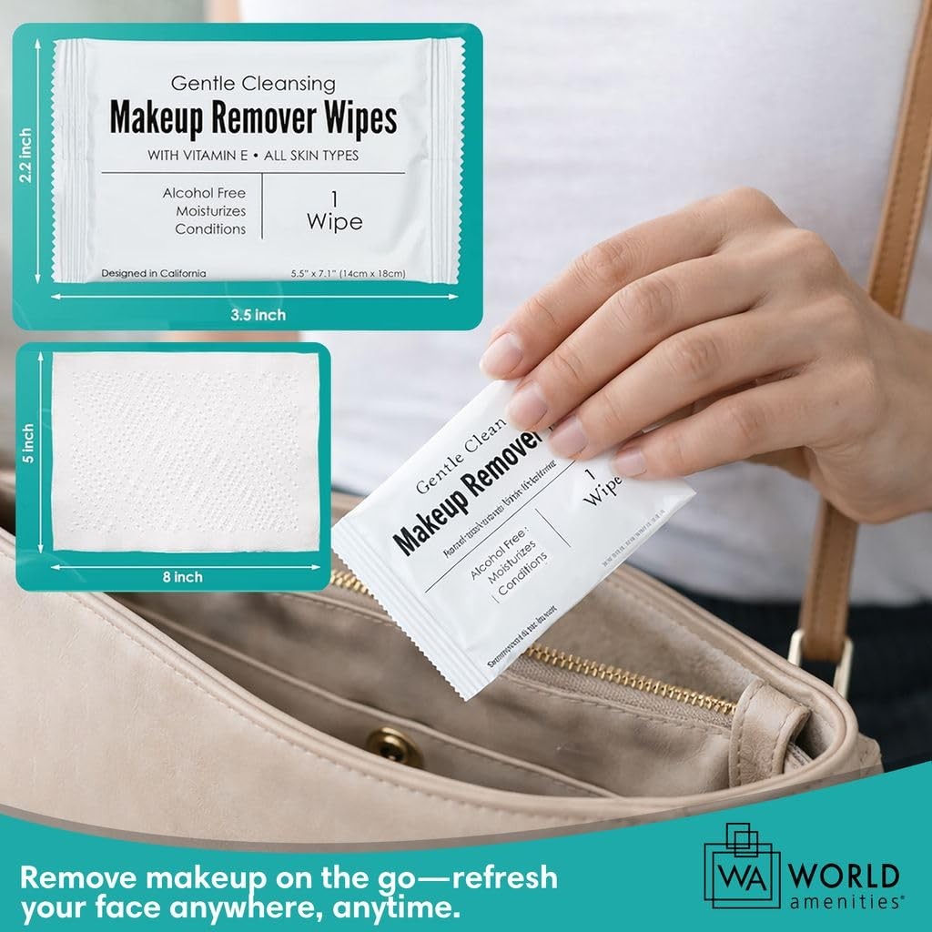 World Amenities – Makeup Remover Wipes – Alcohol Free – 50 Count (Pack of 1)