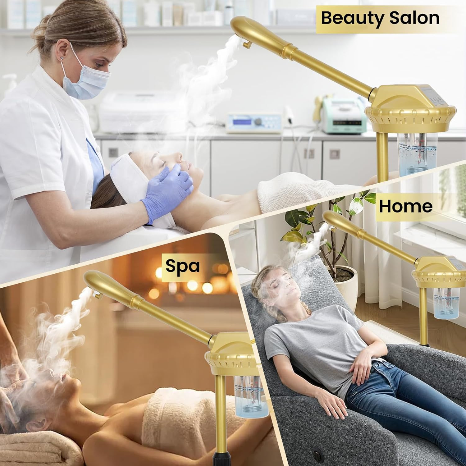 Facial Steamer Professional with More Steam for Deep Cleansing and Hydration, Es