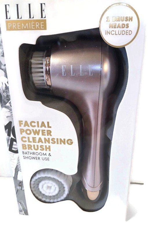 Elle Premier Facial Power Cleansing Brush 2 Heads Included NEW
