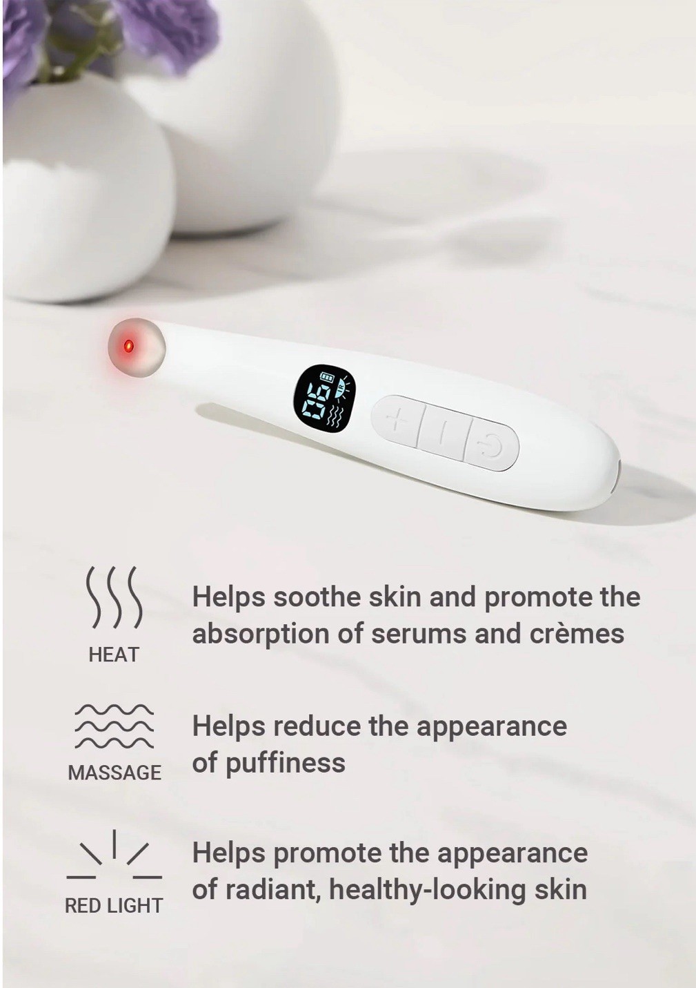 Meaningful Beauty Skin Renewing Facial Tool Heat Massage Red Light New
