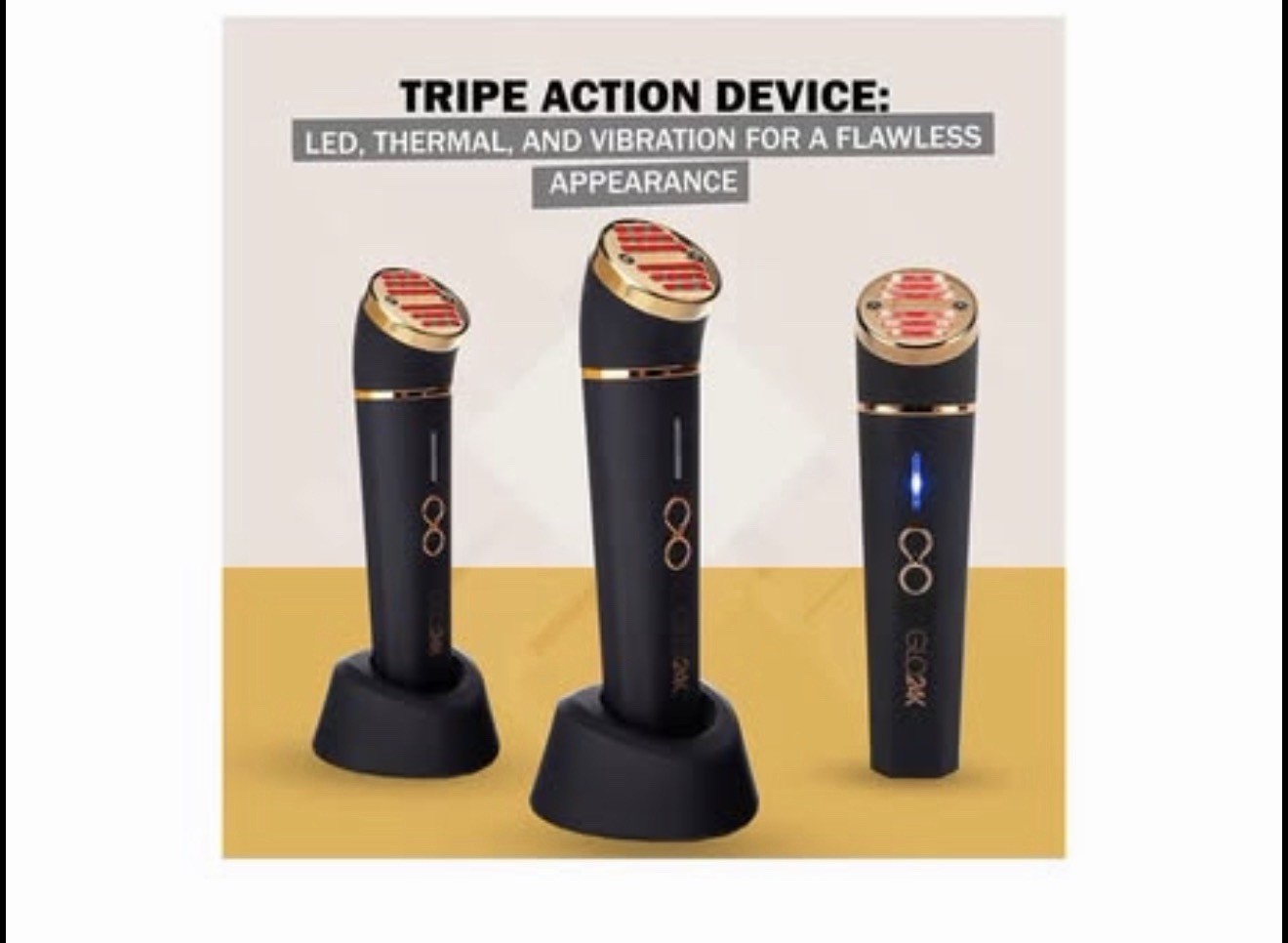GLO24K Red Light Beauty Device for Face & Neck – 3-in-1 Facial