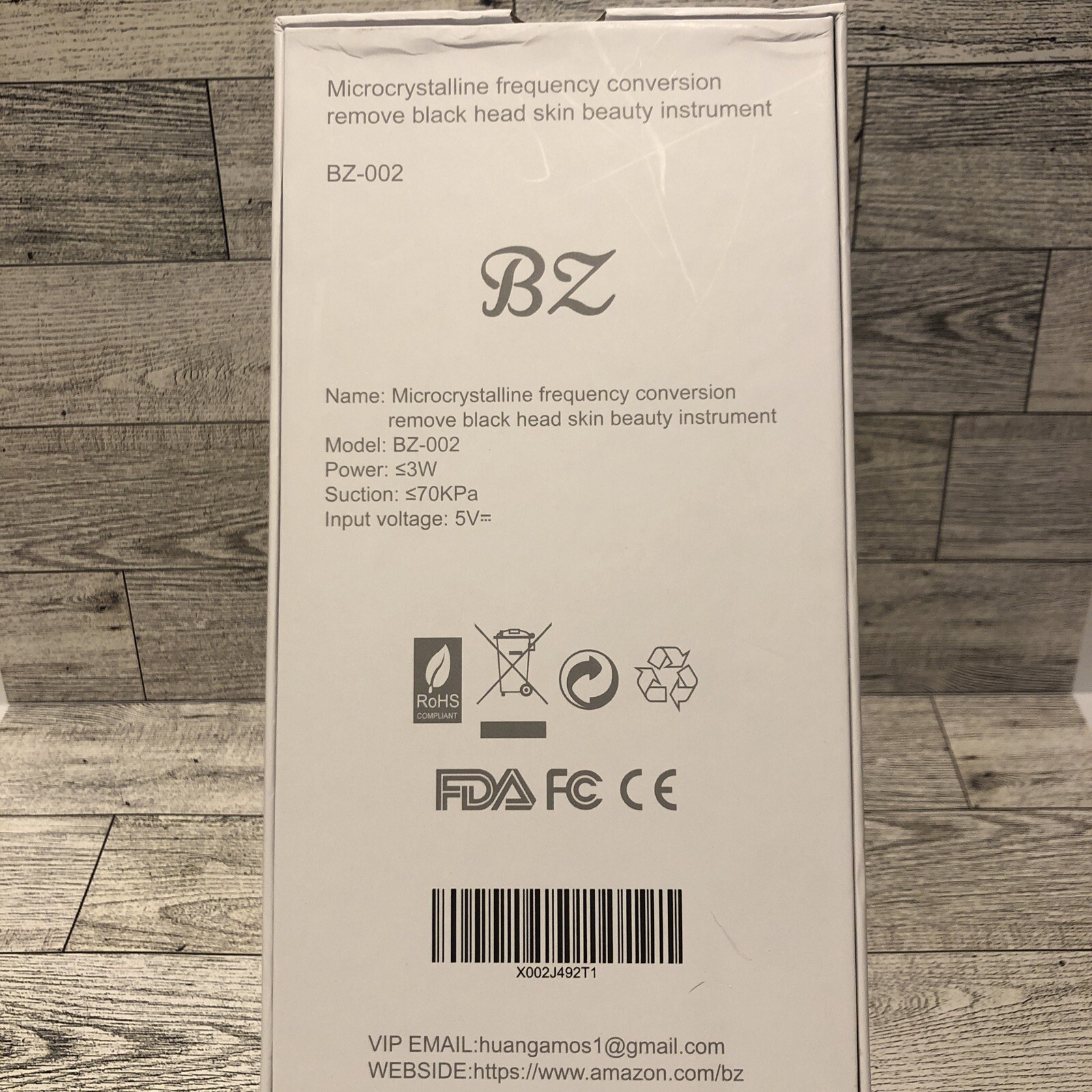 BZ Blackhead Remover Vacuum Portable Suction Tool W LED Display