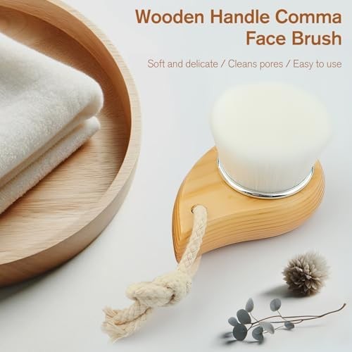 Soft Bristle Facial Cleansing Brush for Deep Pore Cleaning, Travel-Friendly Face