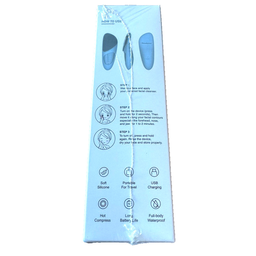 DERMALACTIVES PureSkin + Cleansing Brush Facial Tool Device RV $130 SHIPS FREE