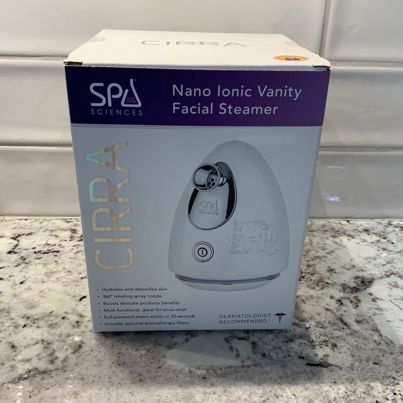 Spa Sciences CIRRA 360° Rotating Spray Nozzle Nano Ionic Vanity Facial Steamer