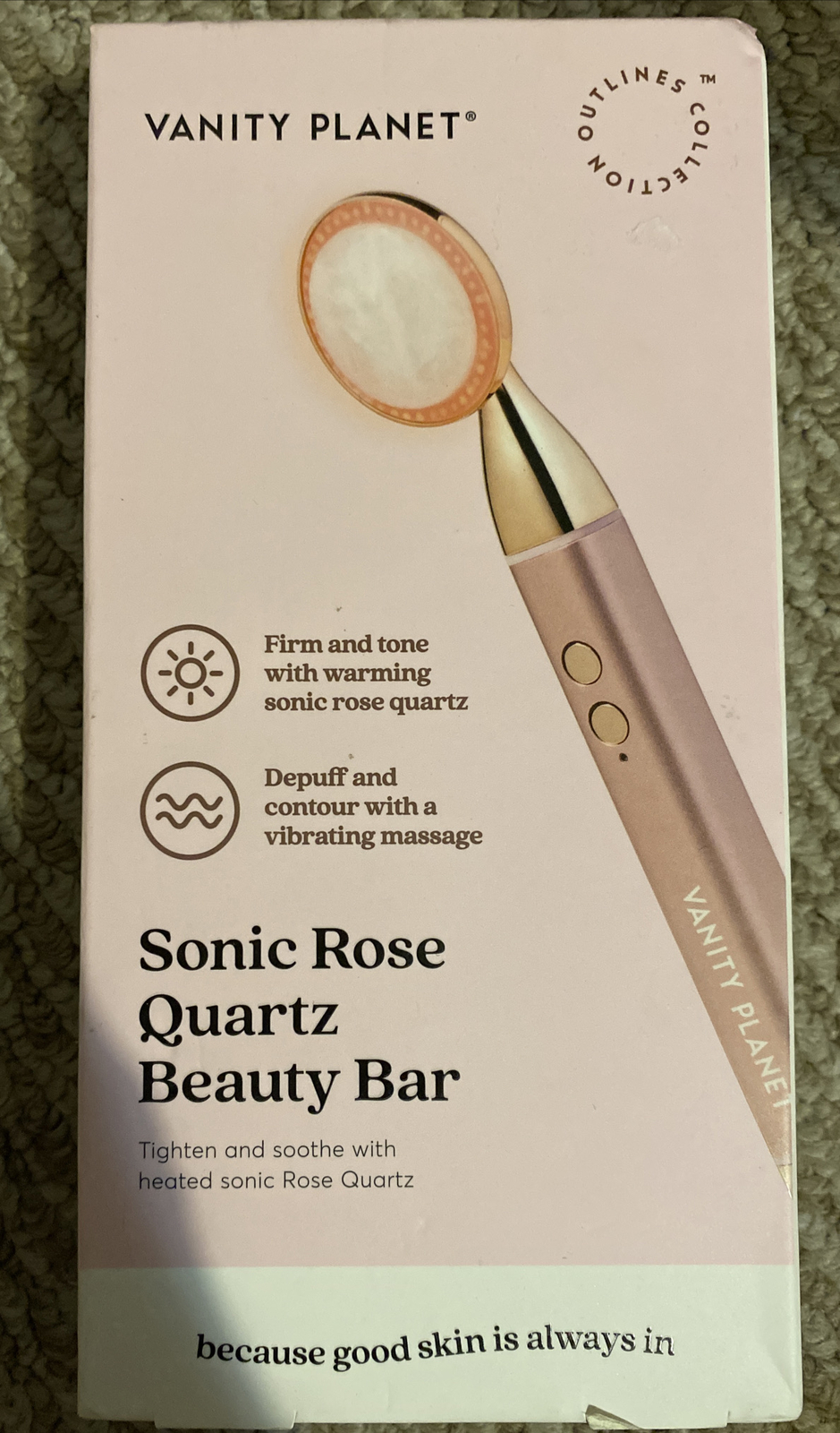 Vanity Planet Sonic Rose Quartz Beauty Bar LED Wand (VNT25024) Brand New!!
