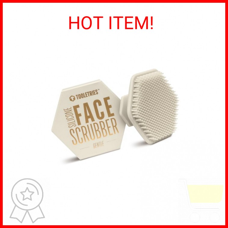 TOOLETRIES Men’s Face Scrubber – Premium Silicone Facial Cleansing Brush, Gentle