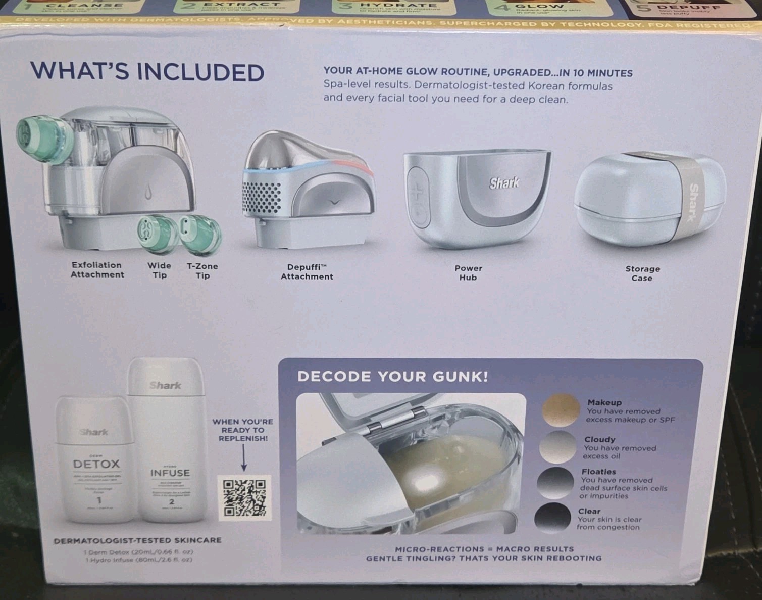 Shark Facial Pro Glow Extract, Hydrate & Depuff At Home For A Radiant Glow – New