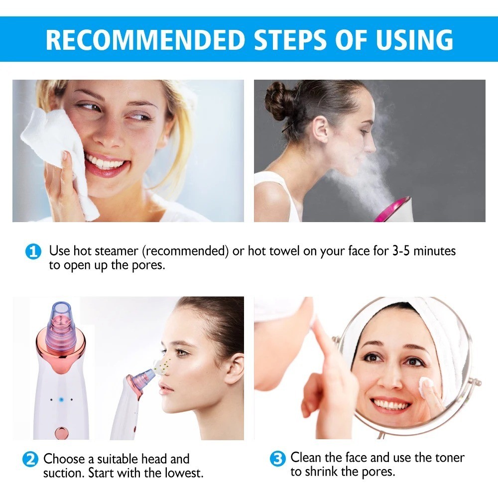Electric Blackhead Remover Pore Vacuum Suction Face Cleaner